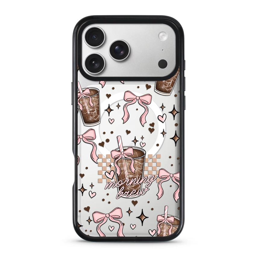 Clear MagSafe Phone case- Morning brew pink