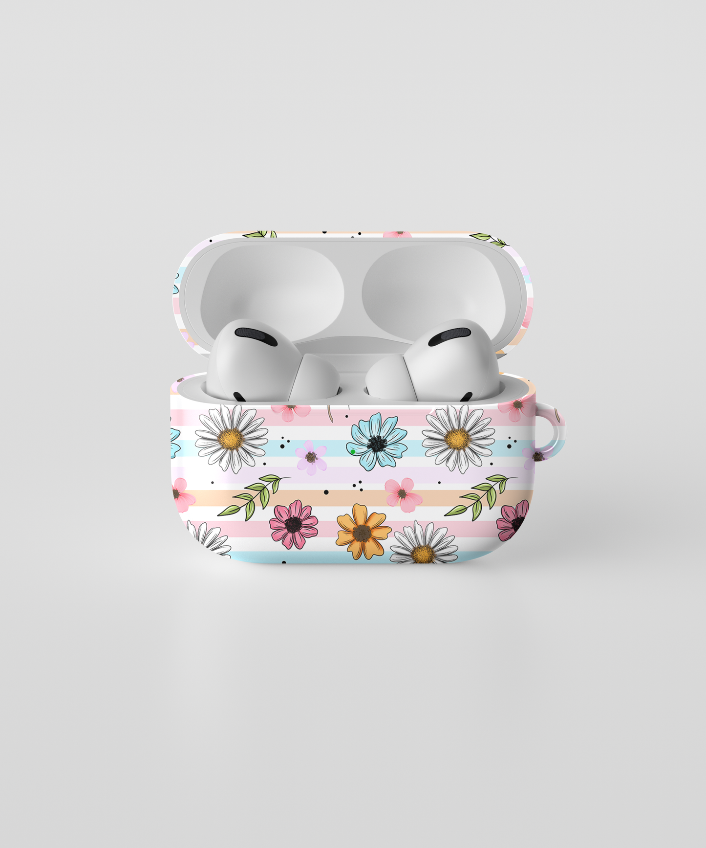 AirPods case - Stripe spring florals