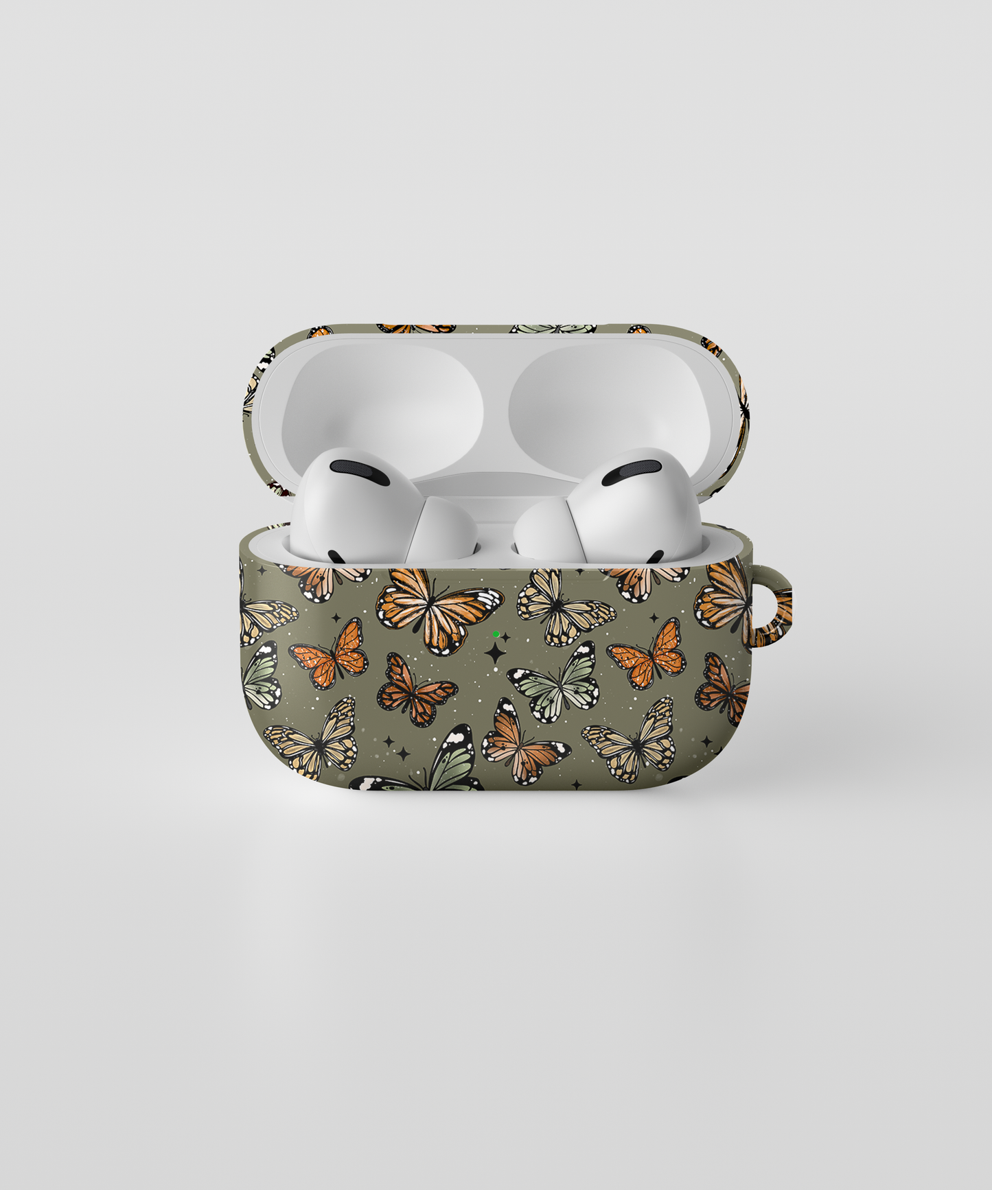 AirPods case - Sage green butterflies