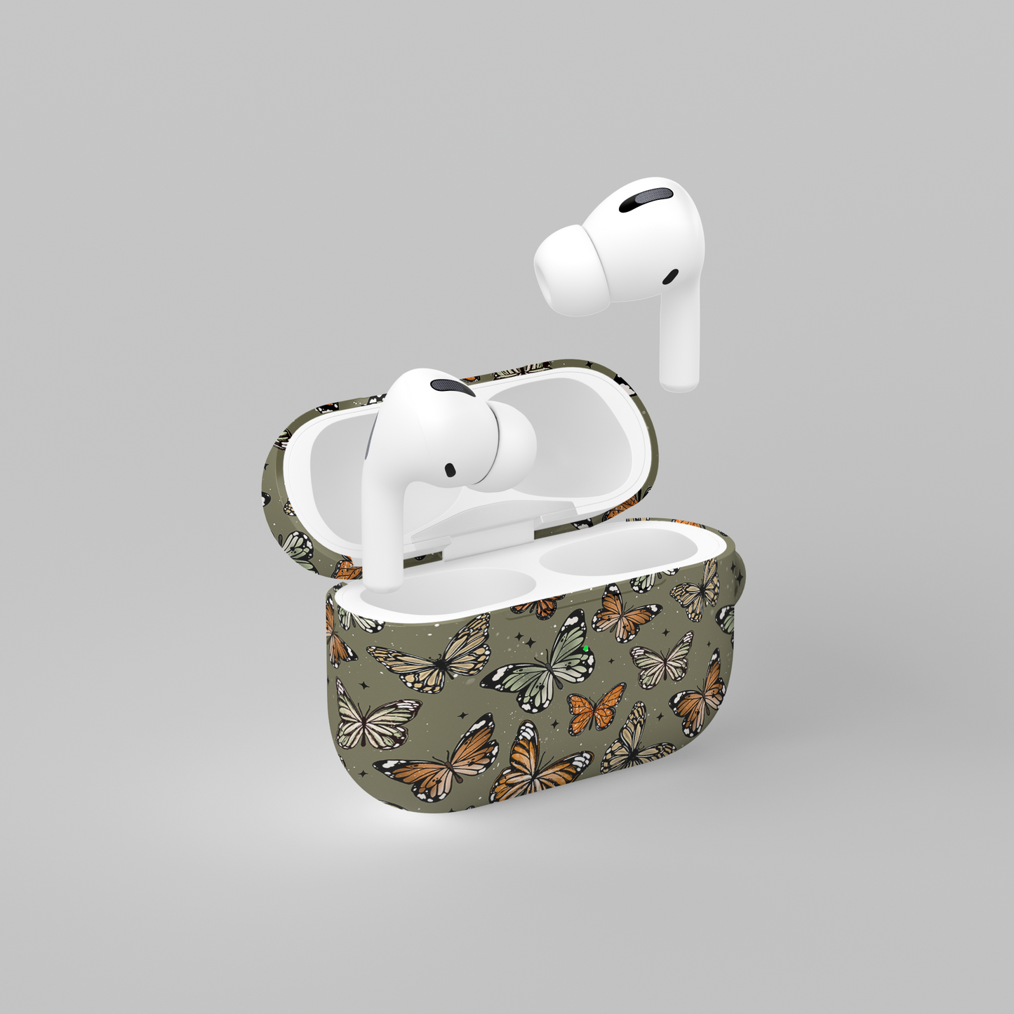 AirPods case - Sage green butterflies