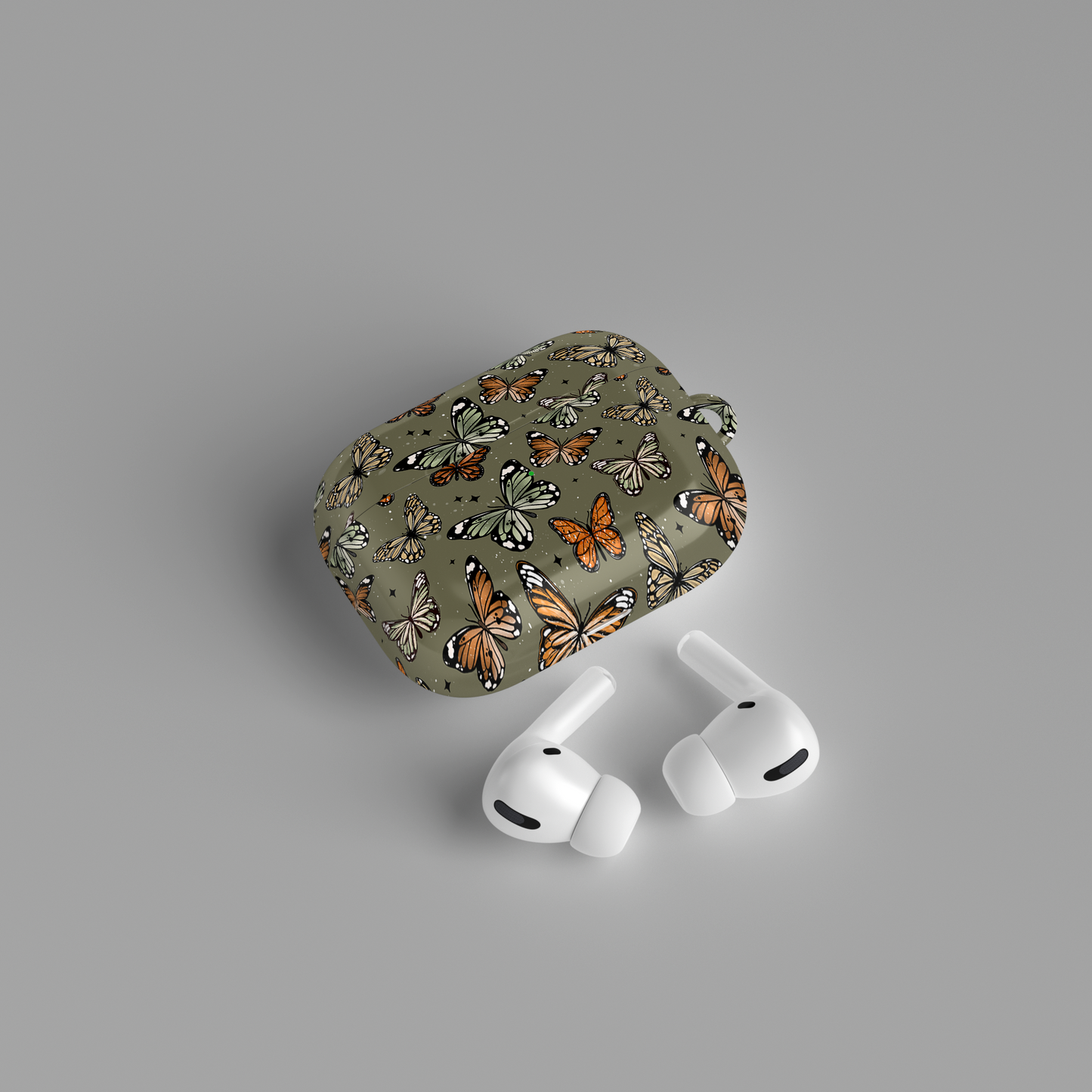 AirPods case - Sage green butterflies