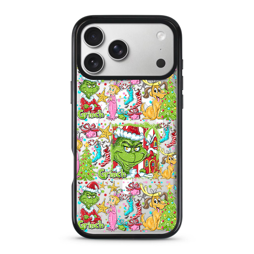 Clear MagSafe Phone case- Christmas in July green man
