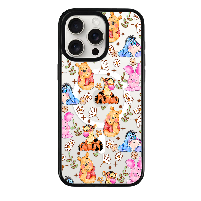 Clear MagSafe Phone case- Floral Honey Bear and friends