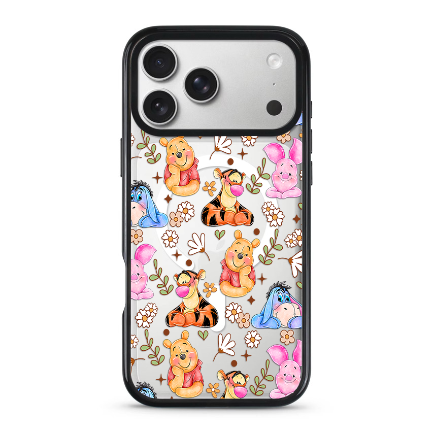 Clear MagSafe Phone case- Floral Honey Bear and friends