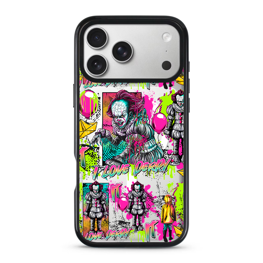 Clear MagSafe Phone case- Neon clown