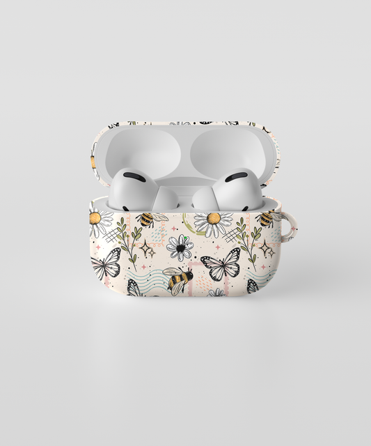 AirPods case - Floral butterfly stamps