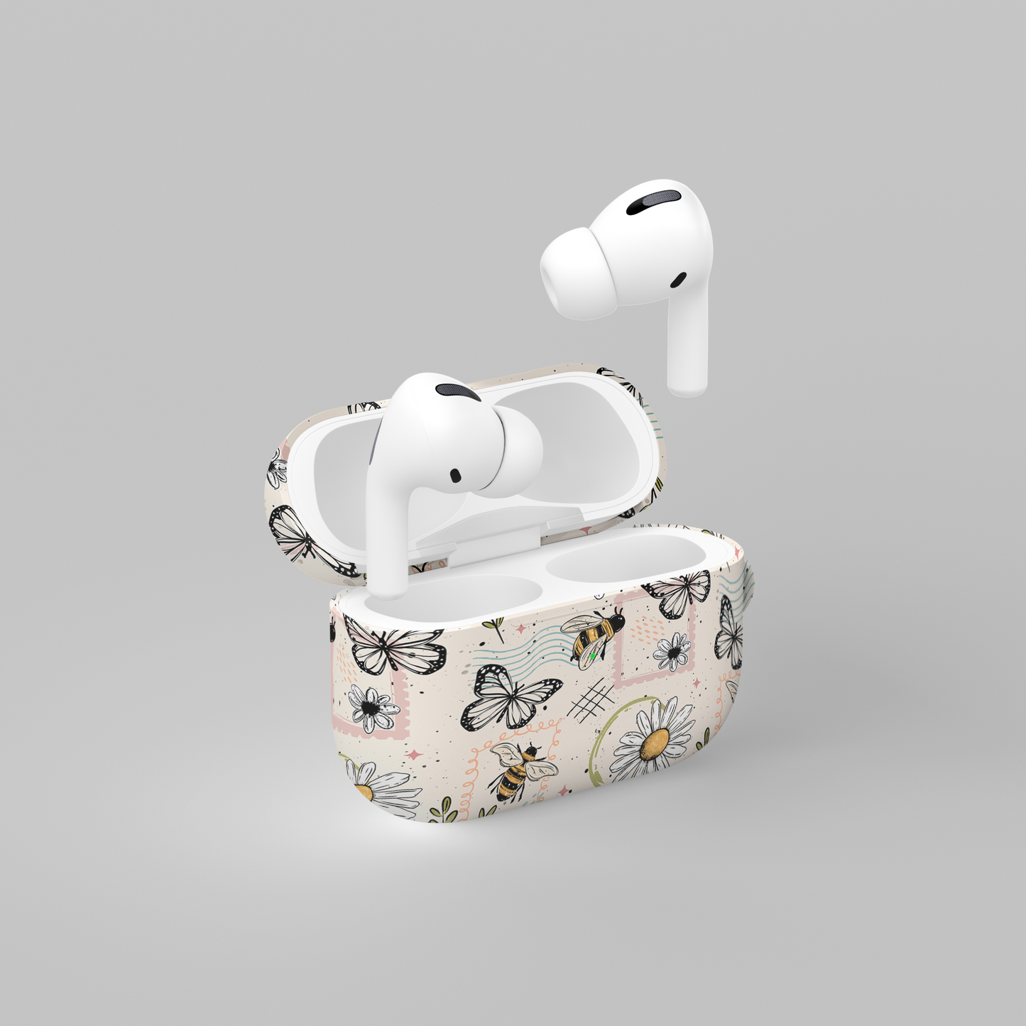 AirPods case - Floral butterfly stamps