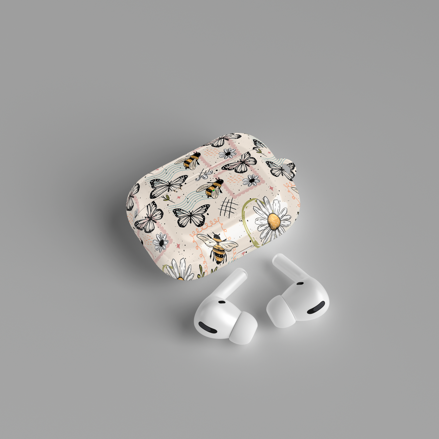 AirPods case - Floral butterfly stamps