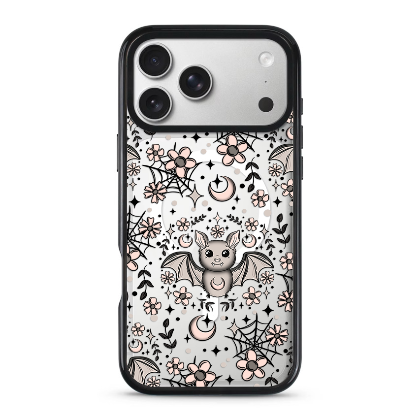 Clear MagSafe Phone case- Batty florals
