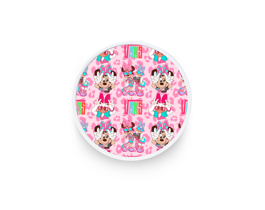 Phone grip- Retro pink cheetah print mouse