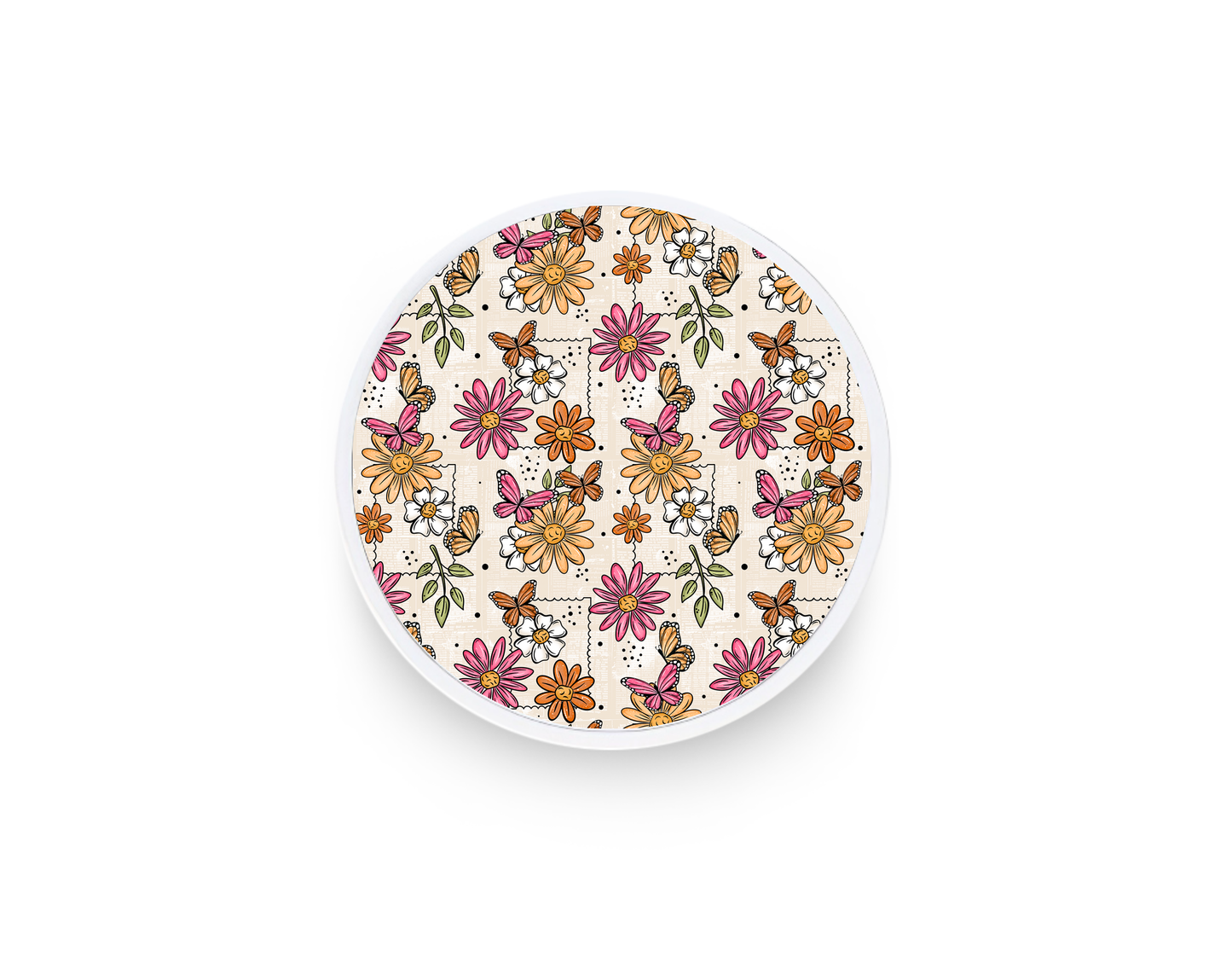 Phone grip- Pink spring floral stamps