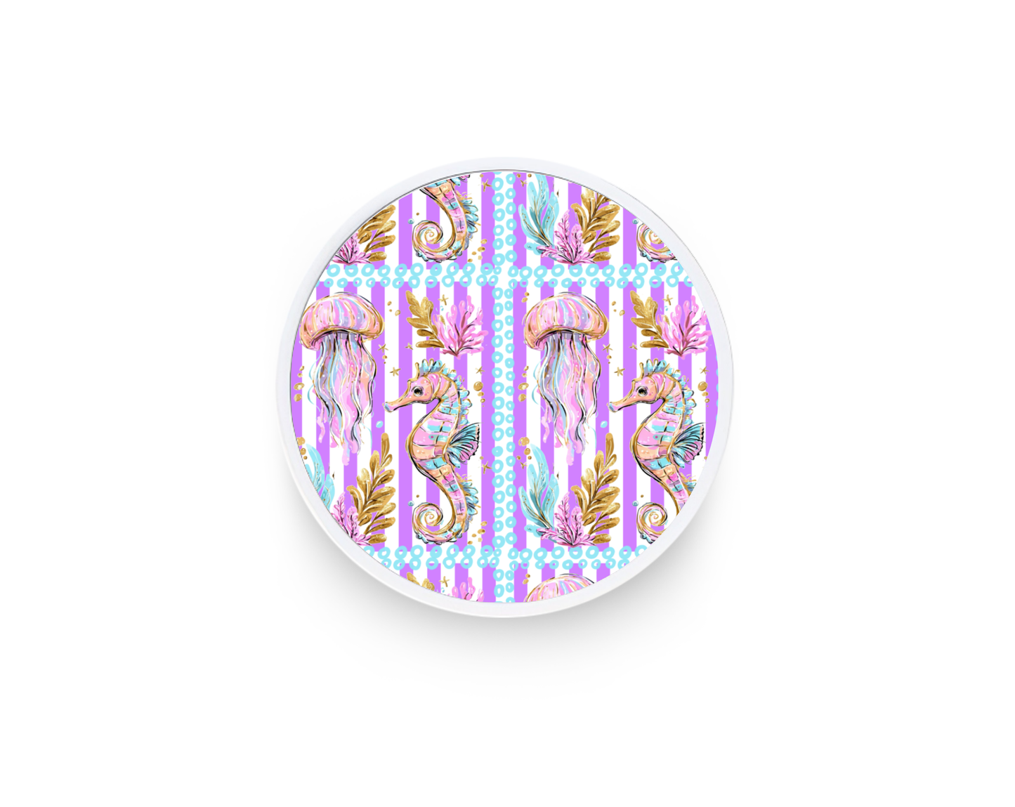 Phone grip- Cute seahorse & Jellyfish