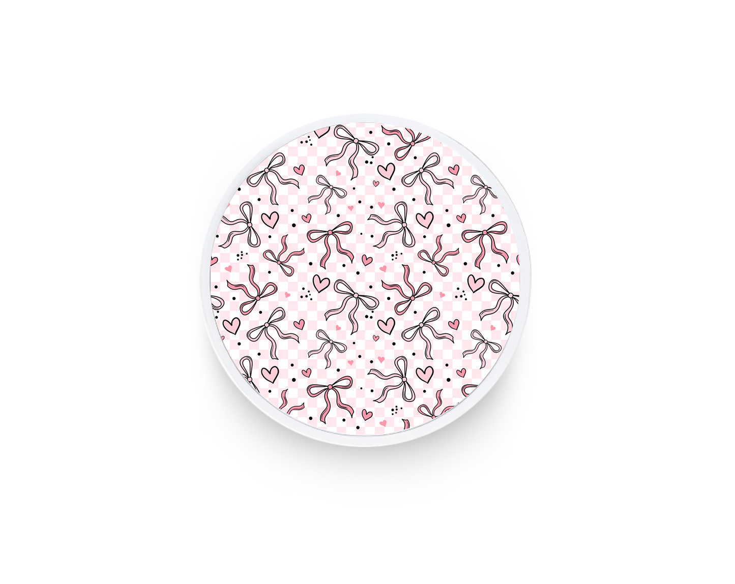 Phone grip- Pink checker bows
