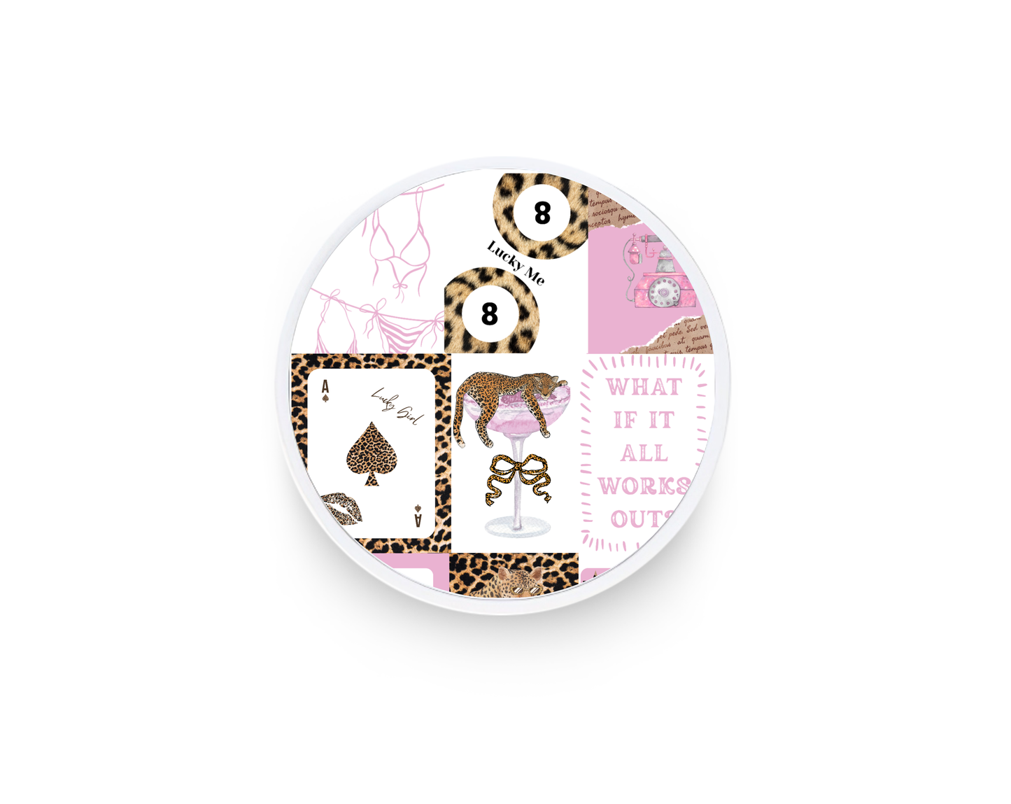 Phone grip- Pink leopard