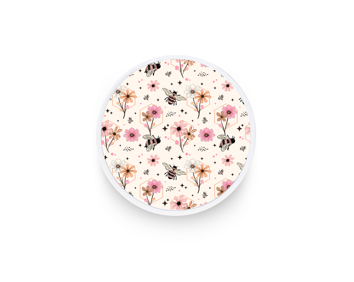 Phone grip- Spring neutral flower bees