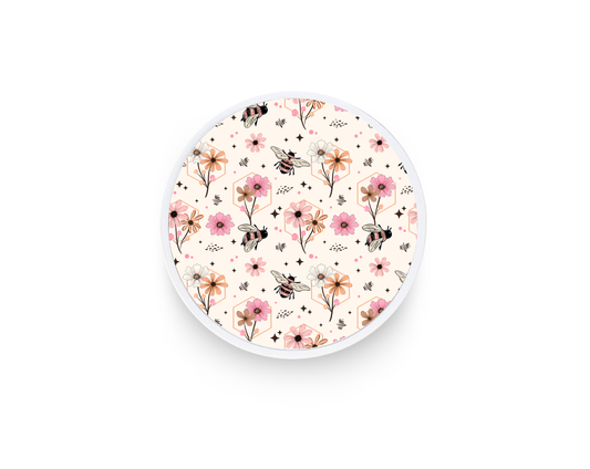 Phone grip- Spring neutral flower bees