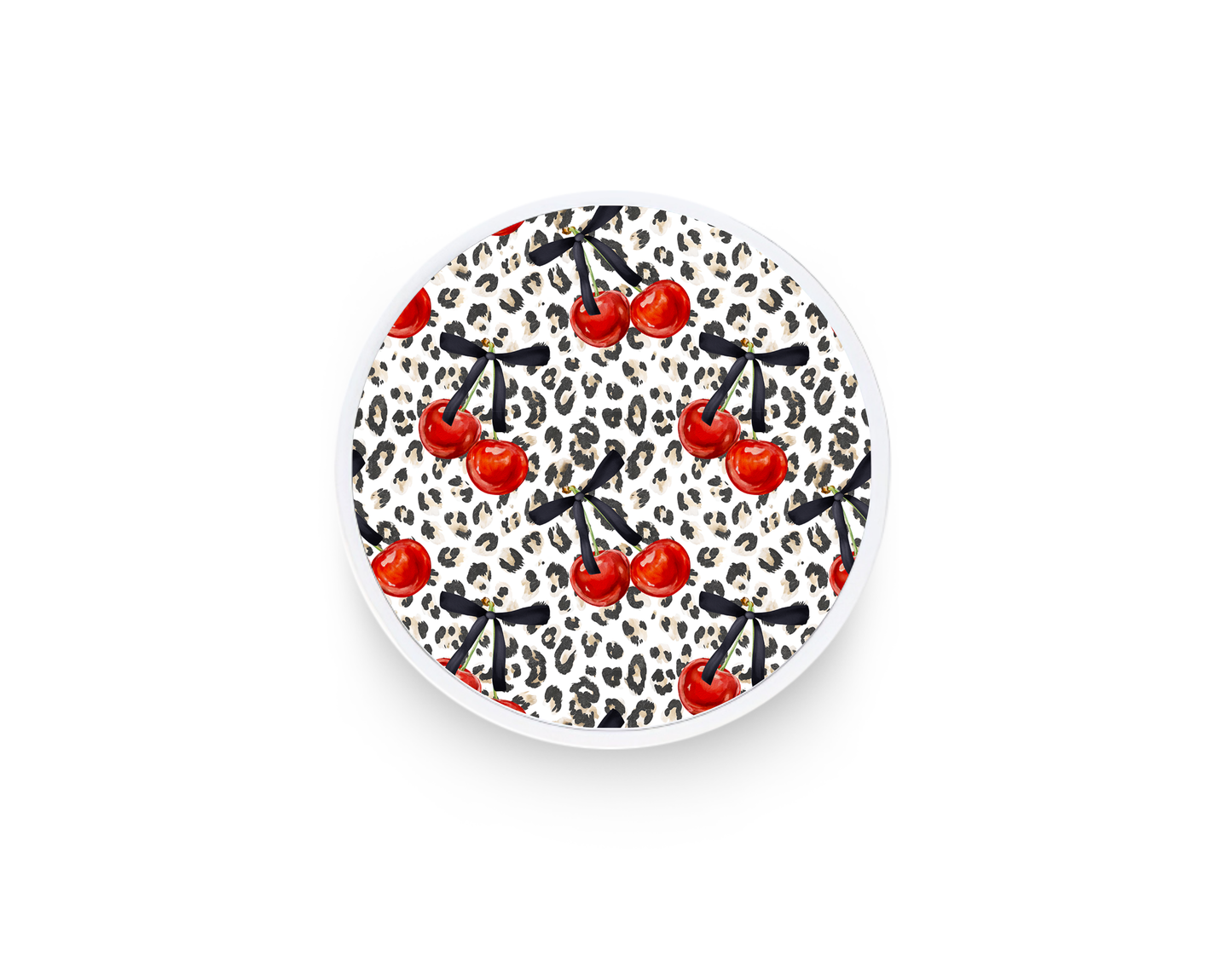 Phone grip- Cheetah print cherries