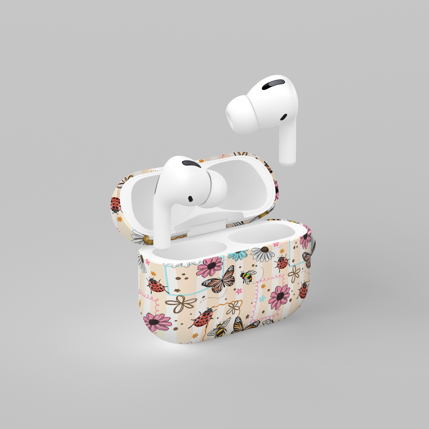 AirPods case - Floral butterfly stamps 2