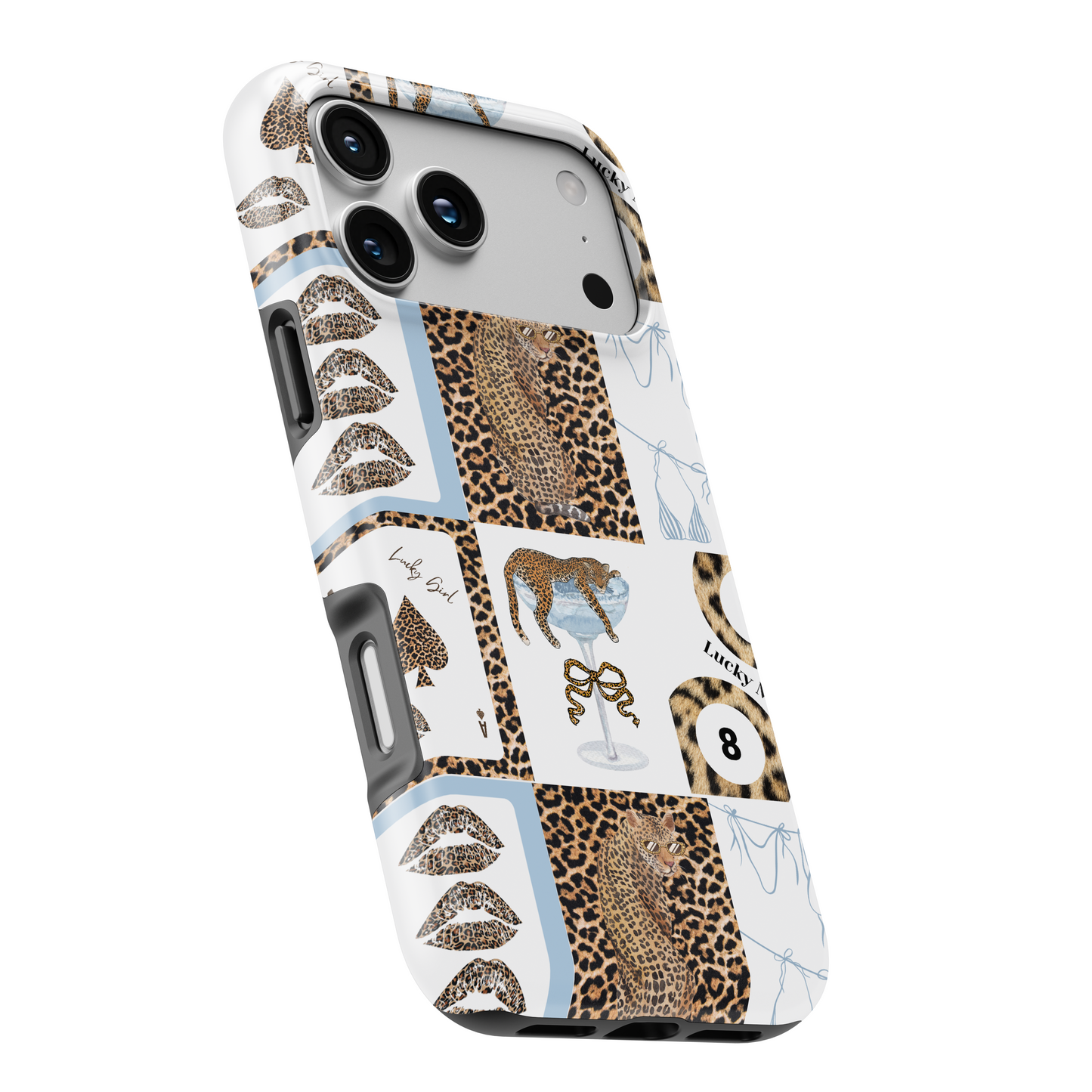 MagSafe Tough Phone case - Blue leopard