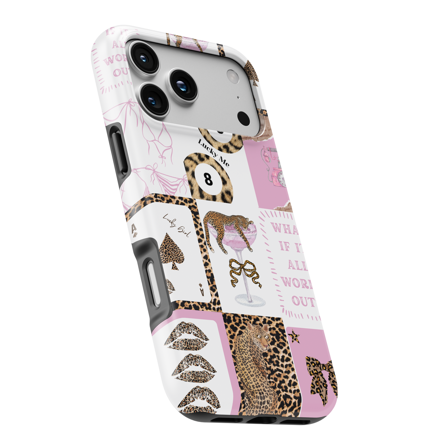 MagSafe Tough Phone case - Pink leopard