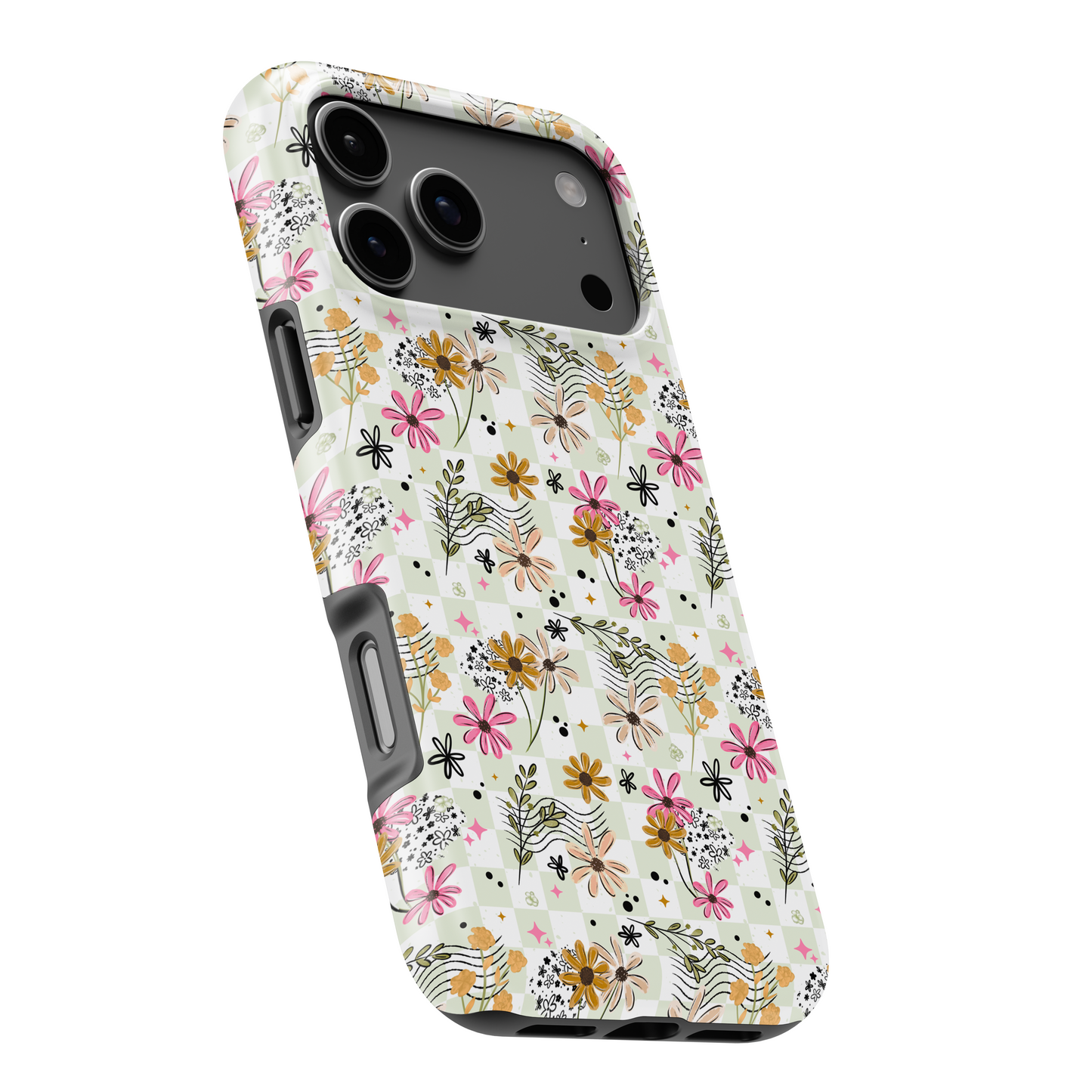 MagSafe Tough Phone case - Green spring florals