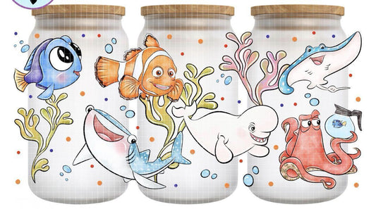 16oz Frosted can glass- Character 13