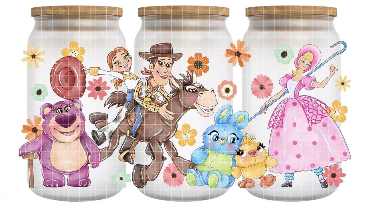 16oz Frosted can glass- Character 17