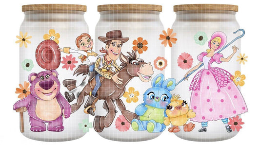16oz Frosted can glass- Character 17