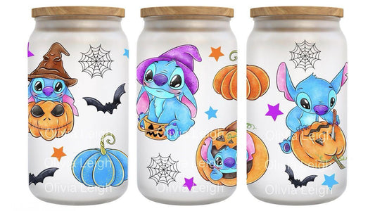 16oz Frosted can glass- Character 1