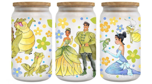 16oz Frosted can glass- Character 11
