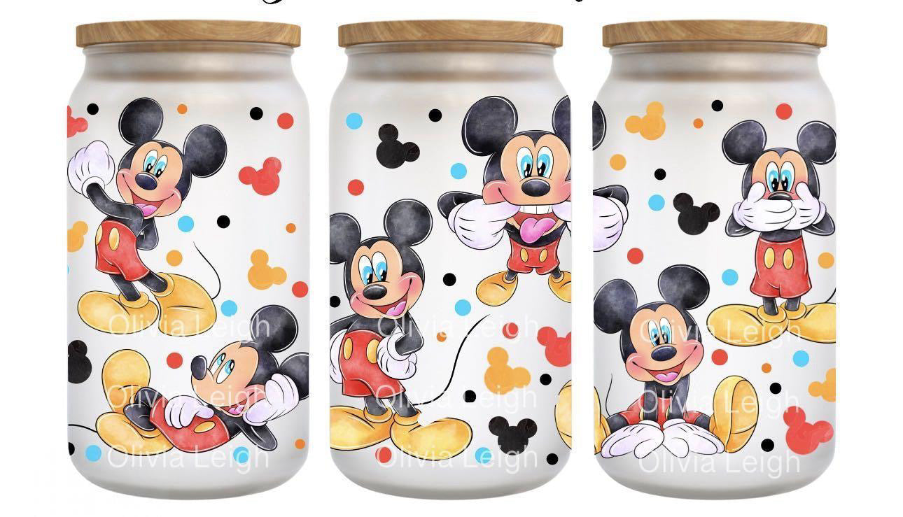 16oz Frosted can glass- Character 12