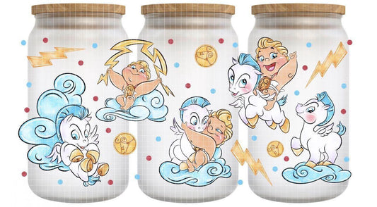16oz Frosted can glass- Character 8