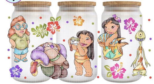 16oz Frosted can glass- Character 2