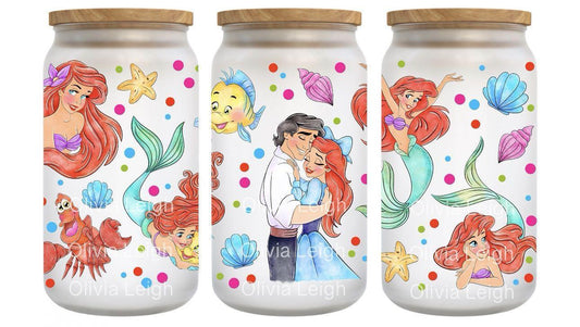 16oz Frosted can glass- Character 6