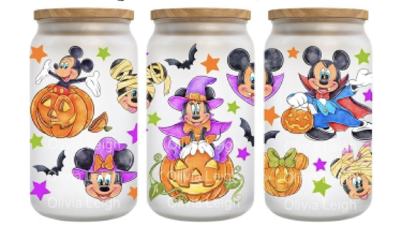 16oz Frosted can glass- Character 19