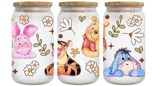 16oz Frosted can glass- Character 21