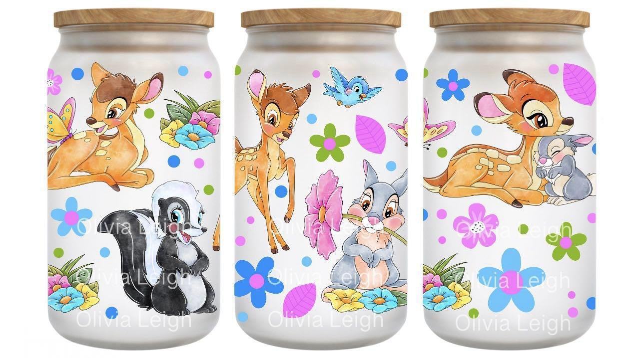 16oz Frosted can glass- Character 22