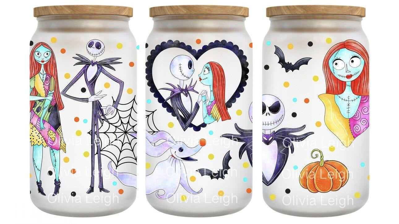 16oz Frosted can glass- Character 24