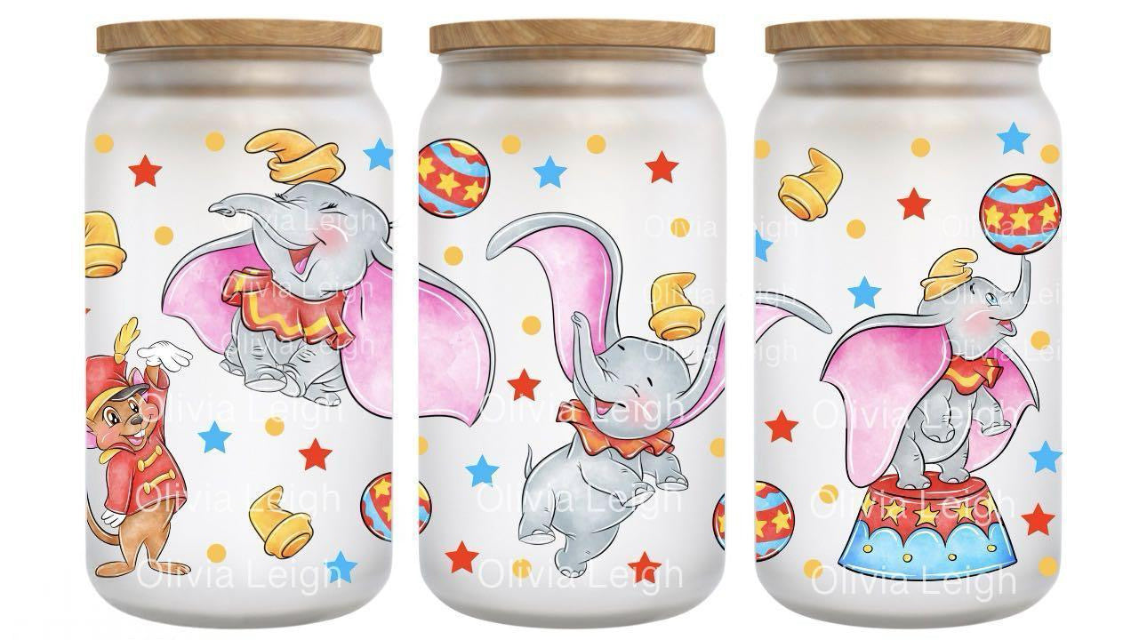 16oz Frosted can glass- Character 25