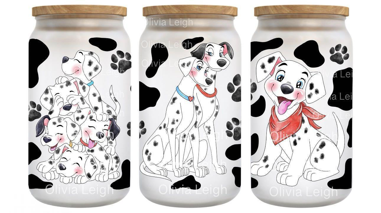 16oz Frosted can glass- Character 26
