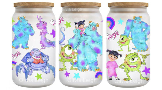 16oz Frosted can glass- Character 27