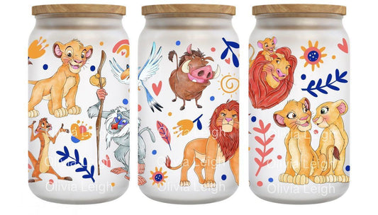 16oz Frosted can glass- Character 23