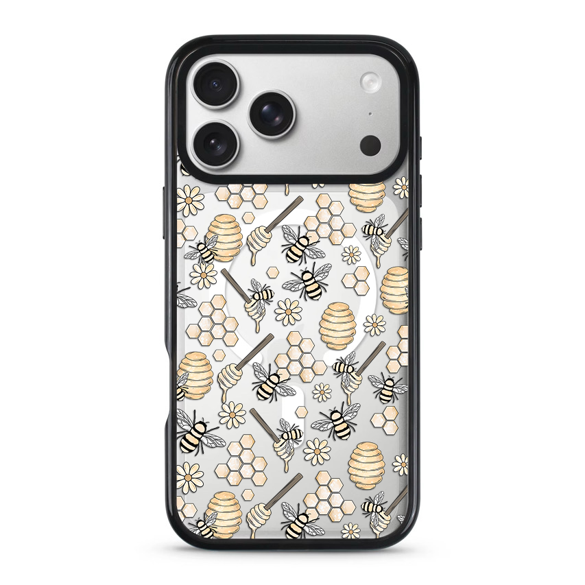 Clear MagSafe Phone case- Honey Bees