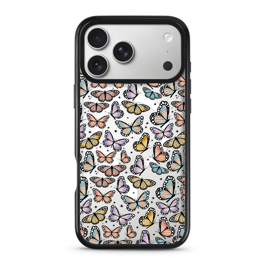 Clear MagSafe Phone case- Colorful butterflies