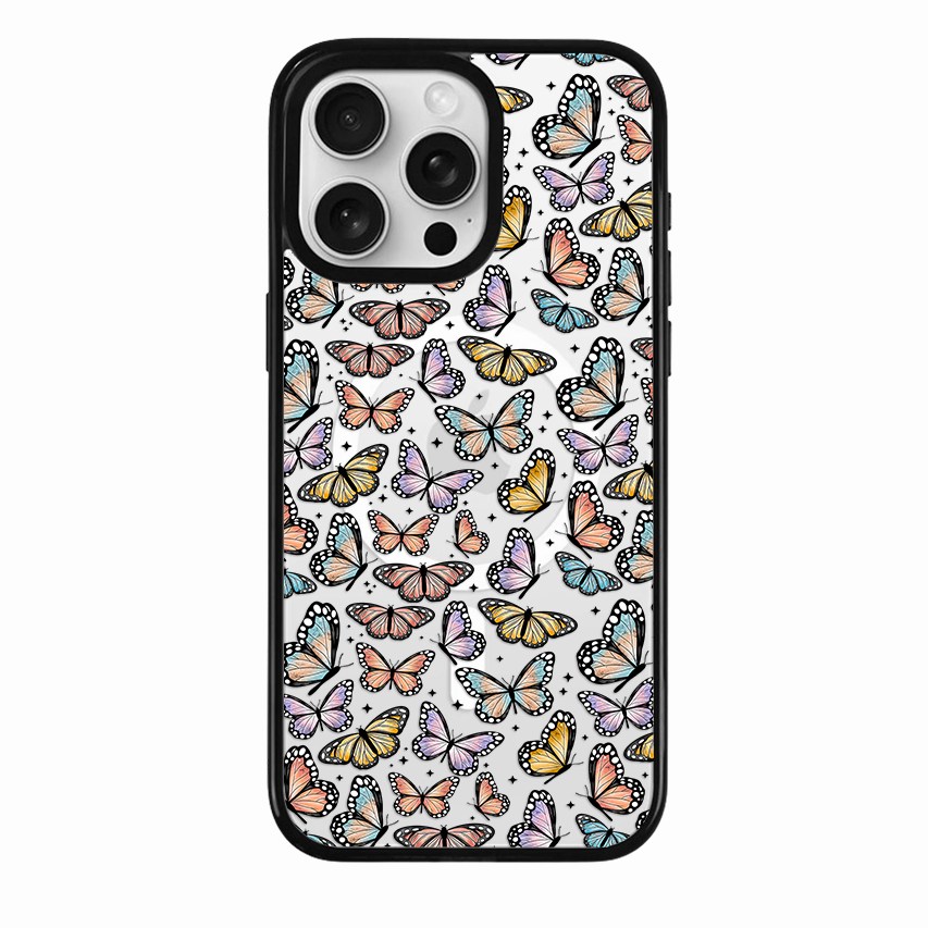 Clear MagSafe Phone case- Colorful butterflies