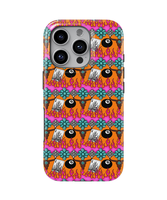 MagSafe Tough Phone case - Neon western flames