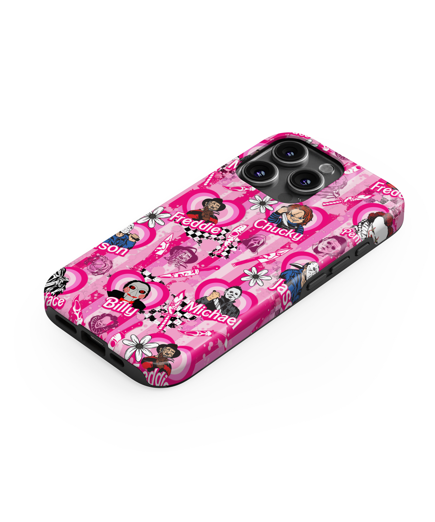 MagSafe Tough Phone case - Pink striped Halloween