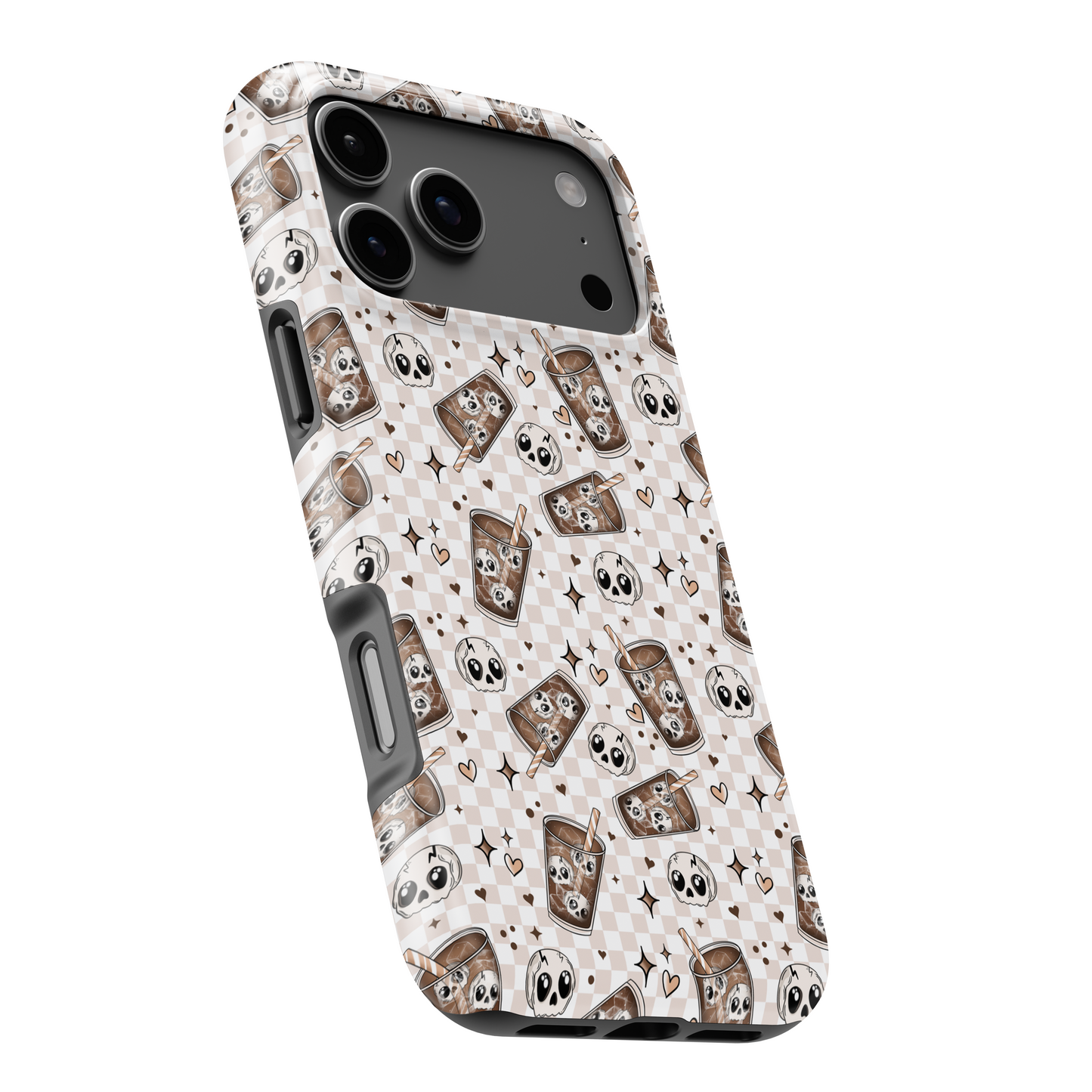 MagSafe Tough Phone case - Brown coffee skellies