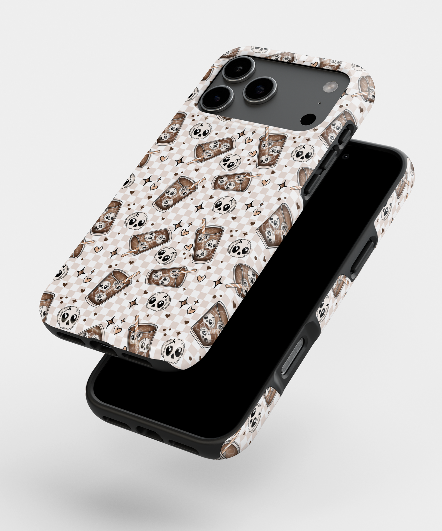 MagSafe Tough Phone case - Brown coffee skellies