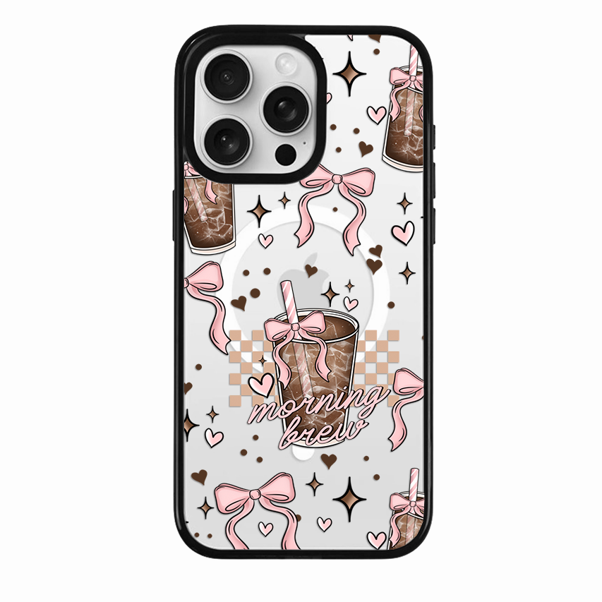 Clear MagSafe Phone case- Morning brew pink